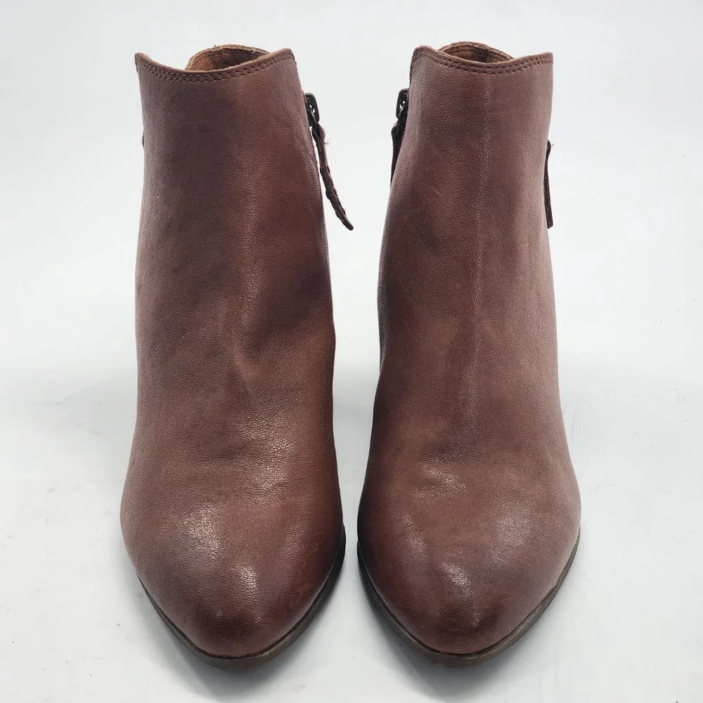 FRYE Judith Double Zip Brown Leather‎ Ankle Boots & Booties Size 8